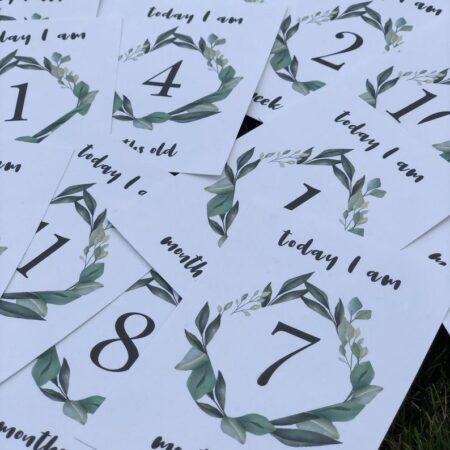 Set of 29 baby milestone cards for baby shower