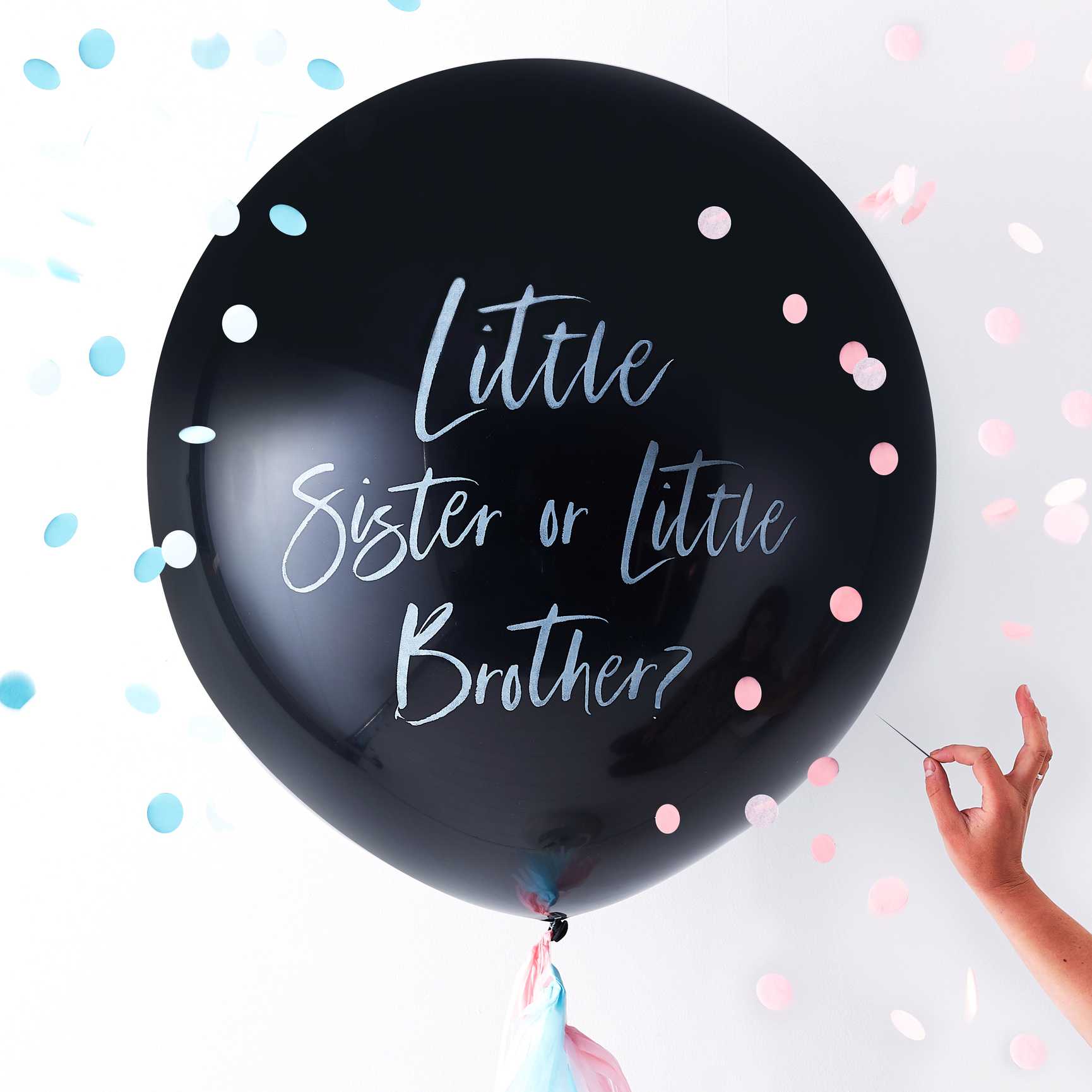 Brother or sister gender reveal balloon