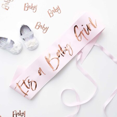 its a baby girl sash for baby shower